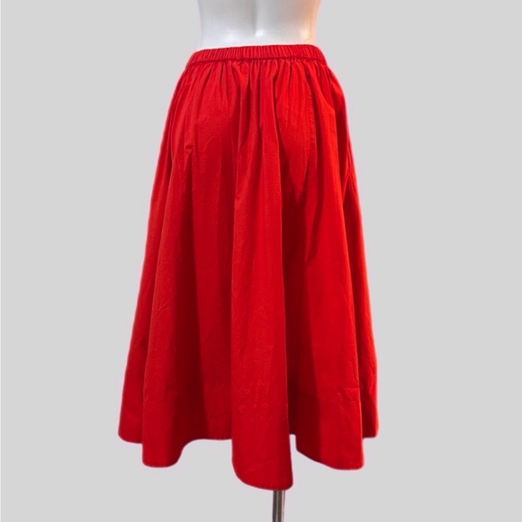 Free People Free-est Lowen Summer Cotton Midi Skirt in Cherry Red size Large - Picture 11 of 13